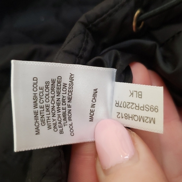 Marc New York Quilted Cropped Button-Up Jacket Black - Size M - Picture 10 of 10